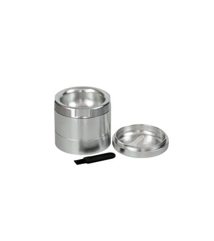 Stache 4 piece grynder silver with bottom off