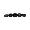 Stache 5 piece grynder black open with all 5 pieces separated