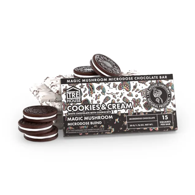 Mushroom Chocolate Bar Cookies and Cream TreHouse Mushroom Chocolate Bar Cookies and Cream