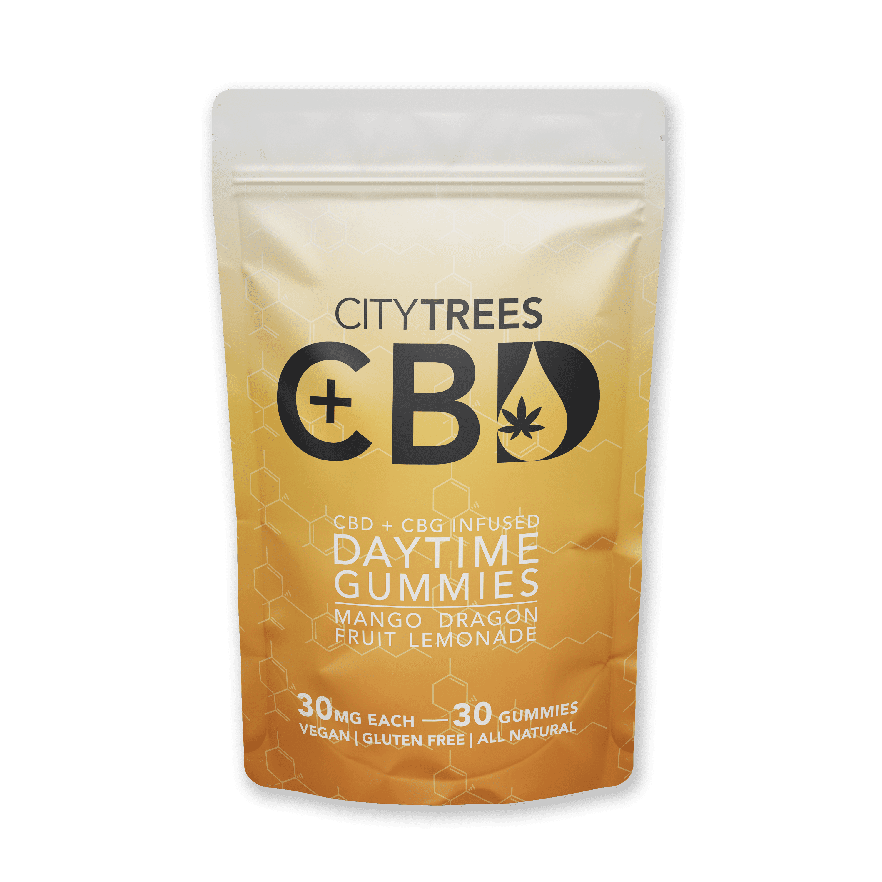 cbd daytime gummies front City Trees cbd cbg daytime gummies mango dragon fruit lemonade - front