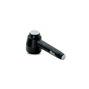 A black and silver massage hammer with "BEL" written on the handle, on a white background.