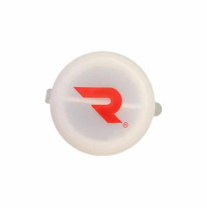 A translucent white circular container with a red stylized "R" logo and a small registered trademark symbol.