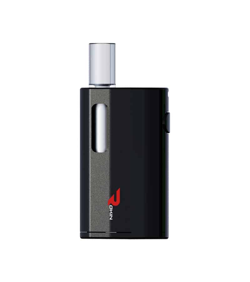 A black rectangular vape device with a silver mouthpiece and a red "ROKIN" logo on the side.