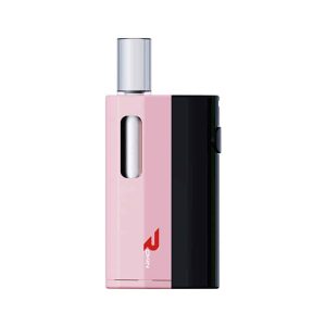 A pink and black vape device with a silver mouthpiece and "ROKIN" logo on the side.