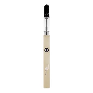 A beige vape pen with a black mouthpiece, clear tank, and "ROKIN" logo on the side.