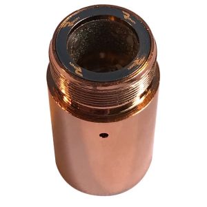 A shiny copper cylindrical object with a threaded top and a black ring labeled "ROKIN" in gold.