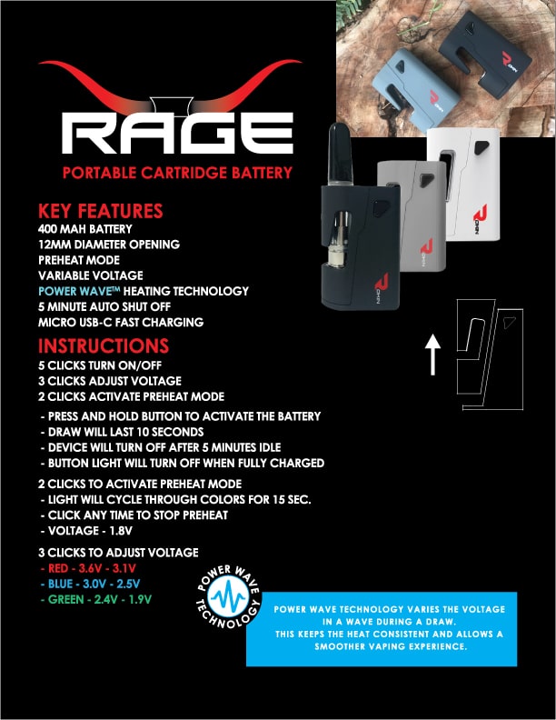 rage variable voltage instruction manual